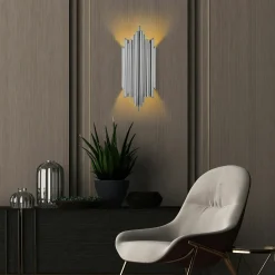 Appliques|SFAX Applique design argent, structure graphique H. 50 cm