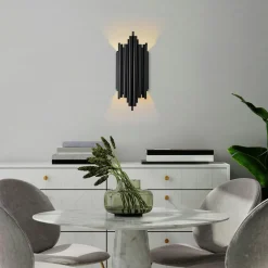 Appliques|SFAX Applique design noire, structure graphique H. 50 cm