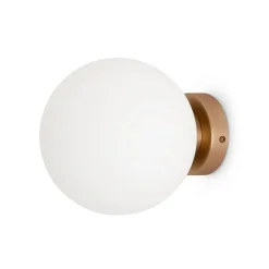 Appliques|DELTONA Applique globe verre dépoli - blanc & or, 18 cm