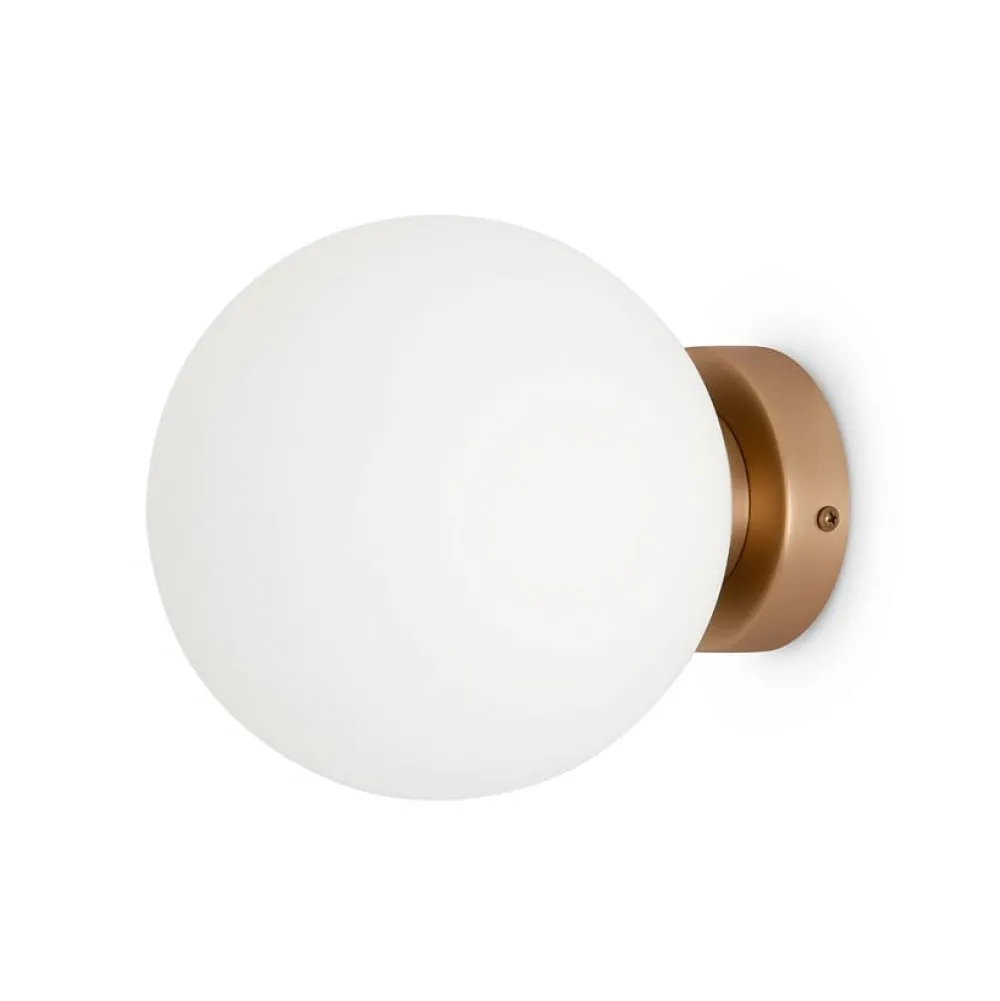 Appliques|DELTONA Applique globe verre dépoli - blanc & or, 18 cm