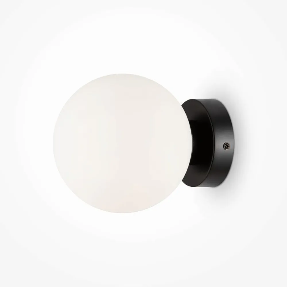 Appliques|DELTONA Applique globe verre dépoli - blanc & or, 15 cm