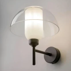 Appliques|WINDER Applique murale blanche rétro – dôme verre & opalin
