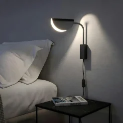 Appliques|LENORE Applique murale chambre  – abat‑jour plié noir