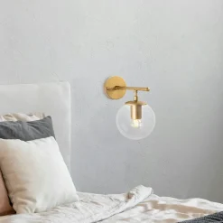 Appliques|SINOP Applique murale design noir & or, abat-jour galbé