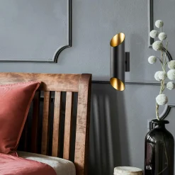 Appliques|SINOP Applique murale design noire, abat-jour cylindrique