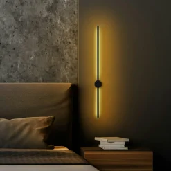 Appliques|VIESTE Applique murale LED design, 1 tige noire verticale