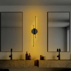 Appliques|VIESTE Applique murale LED design, 1 tige noire verticale