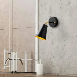 Appliques|SFAX Applique murale moderne dorée, abat-jour orientable