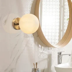 Appliques|SIERRE Applique murale moderne, globe transparent douille dorée