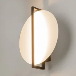 Appliques|WINDER Applique murale noire – disque blanc minimaliste