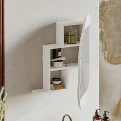 Miroirs|Meubles De Salle De Bains·Rangement Salle De Bains|CODY Armoire de toilette organique blanche 1 miroir