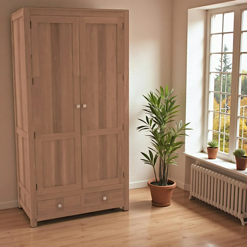 Armoires Vintage|Armoires En Bois|Gala Armoire exotique hévéa 100x195cm