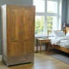 Armoires Vintage|Armoires En Bois|Helena Armoire Hévéa 2 portes, 2 tiroirs, 100x55x195cm