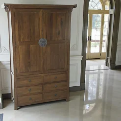 Armoires Vintage|Armoires En Bois|Maori Armoire Hévéa 2 portes, 6 tiroirs 120x45x175cm