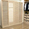 Armoires Vintage|Armoires En Bois|New Orléans Armoire Hévéa 4 portes coulissantes Persiennes 200x60x200cm NEW ORLEANS