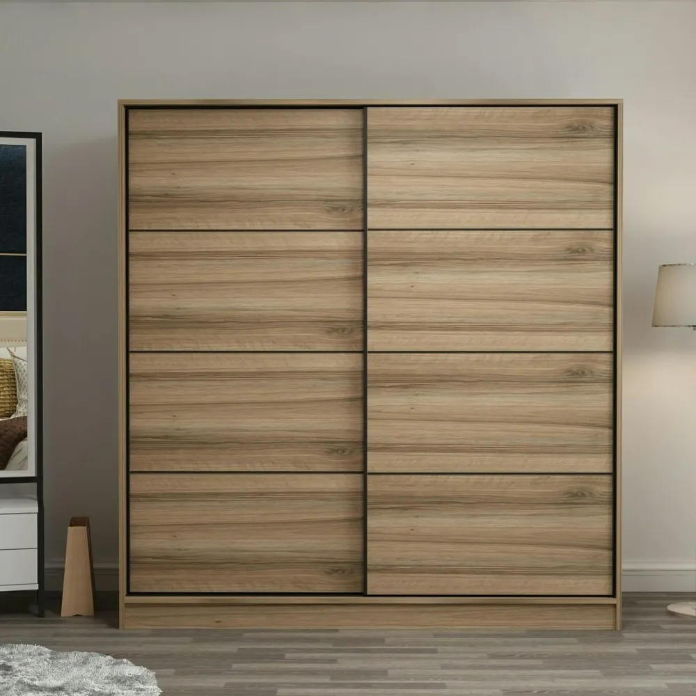 Armoires En Bois|Meubles De Chambre·Dressings|BYRON Armoire penderie 2 portes effet bois L.180 cm
