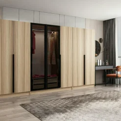 Armoires En Bois|Meubles De Chambre·Dressings|BYRON Armoire penderie 2 portes effet bois L.180 cm