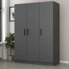 Armoires En Bois|Meubles De Chambre·Dressings|BYRON Armoire penderie moderne gris foncé - 3 portes