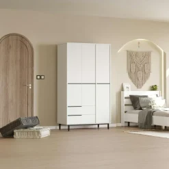 Armoires En Bois|Meubles De Chambre·Dressings|BYRON Armoire penderie moderne effet bois - 3 portes