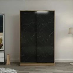 Meubles De Chambre·Dressings|Armoires En Bois|BYRON Armoire penderie portes coulissantes, effet bois & gris