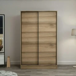 Armoires En Bois|Meubles De Chambre·Dressings|BYRON Armoire penderie portes coulissantes, effet bois