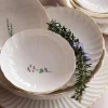 Arts De La Table·Vaisselle| Assiette dessert blanche motifs fleurs, porcelaine (x6) ELDA