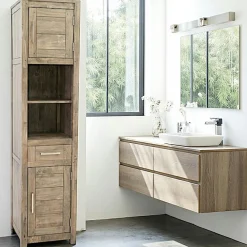 Buffets Contemporains|Buffets Contemporains|Attan Bahut bas moderne hévéa 100x90cm