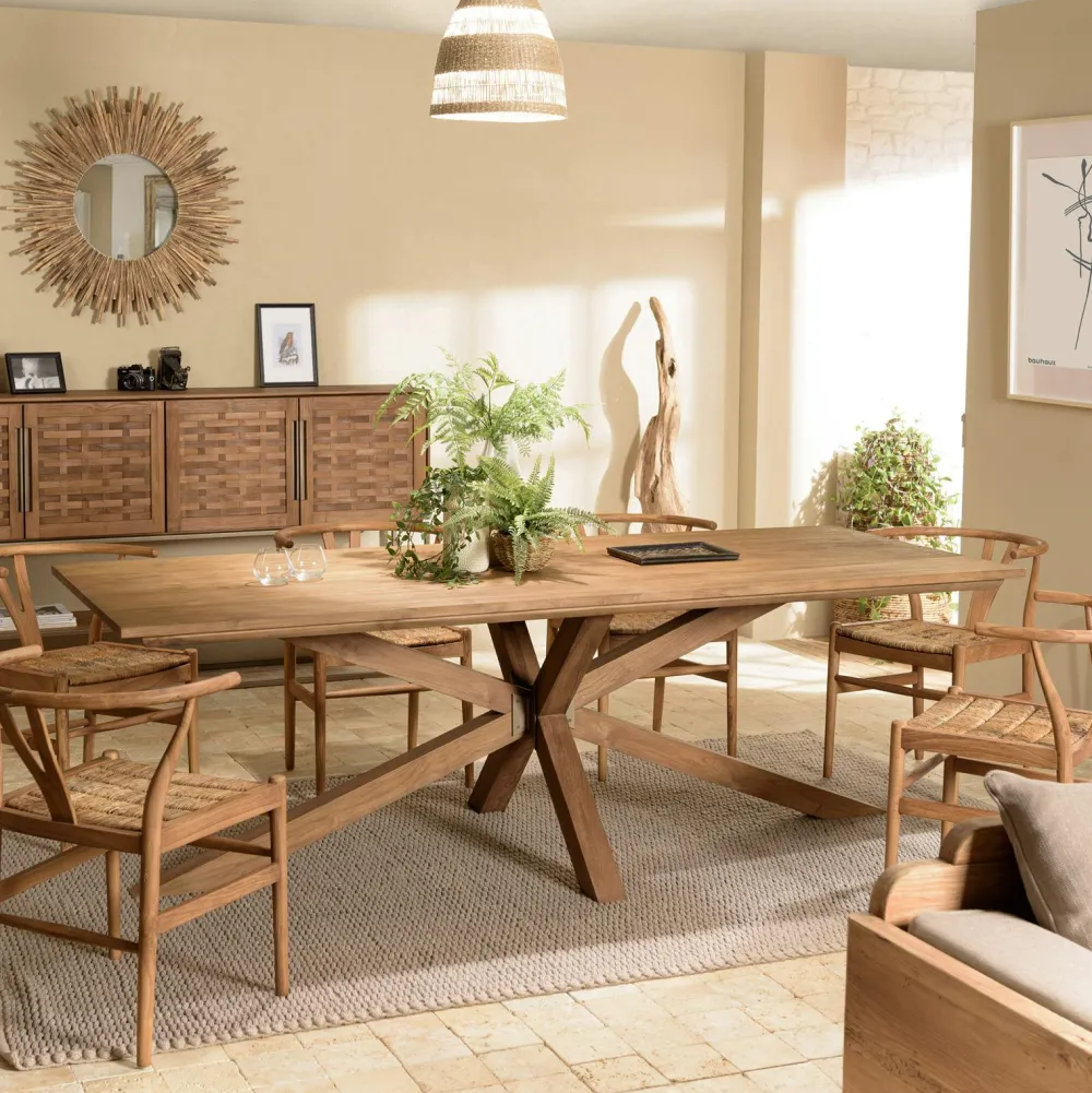 Buffets En Bois|Buffets En Bois|Swing Bahut de rangement 3 portes en teck recyclé 151 cm