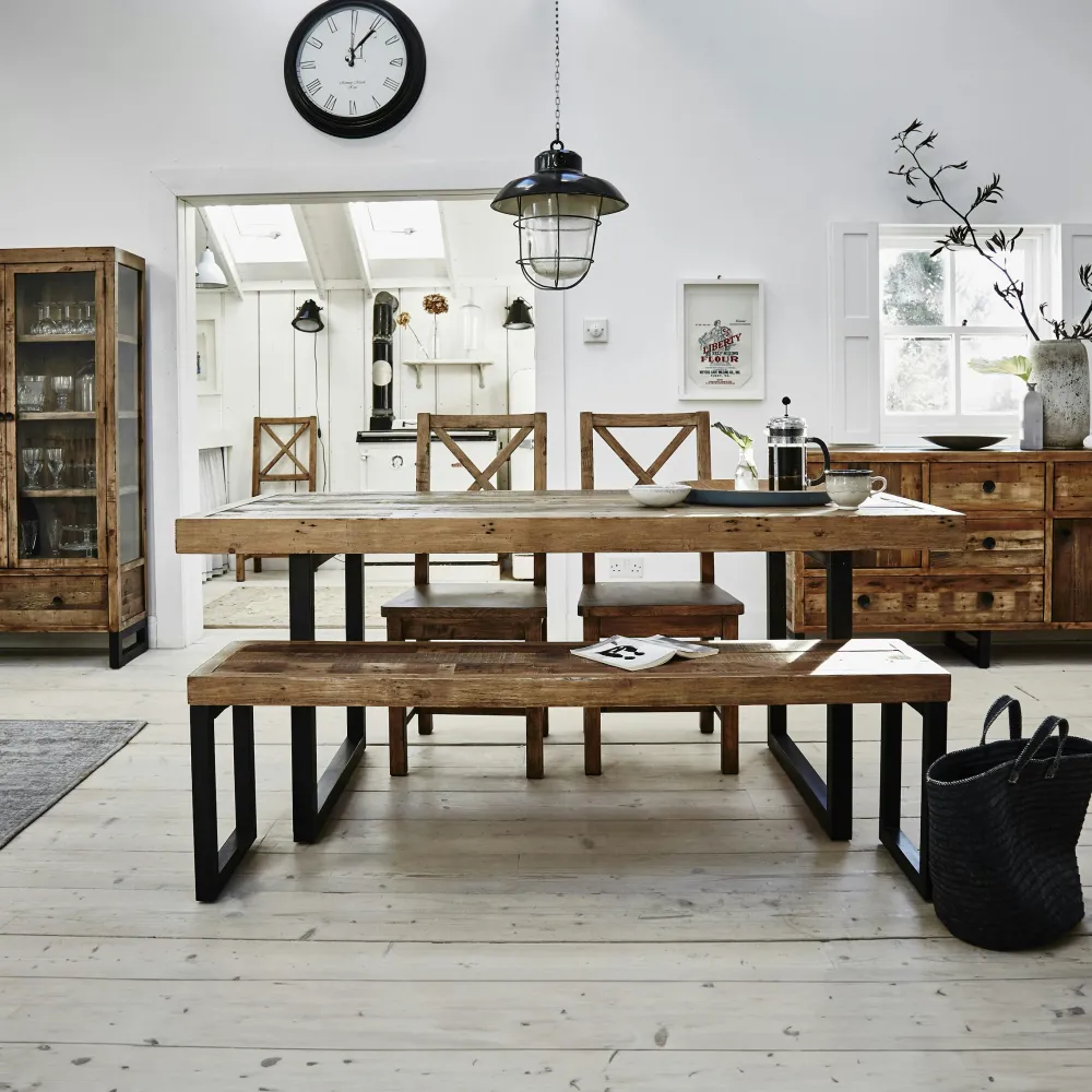 Univers Déco·Maison De Campagne|Univers Déco·Loft Industriel|BRISBANE Banc bois recyclé 155cm