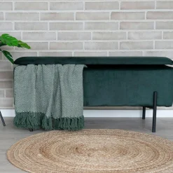 Rangements Déco·Malles|BRUGES Banc coffre en velours vert