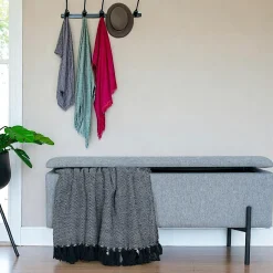 Rangements Déco·Malles|BRUGES Banc coffre en velours vert