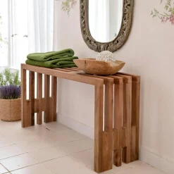 Bancs De Jardin|MENDOZA Banc de jardin en bois de teck sans dossier 140 cm