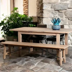 Univers Déco·Maison De Campagne|SALERNE Banc de table bois recyclé clair 150 cm