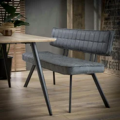 Banquettes Et Loveuses|Melbourne Banc salle à manger noir avec dossier 180 cm TRIBECA