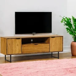 Meubles Tv En Bois|DEPOK Banc tv en bois de teck recyclé