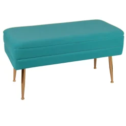 Banquettes Et Loveuses|TIM Banquette 2 places tissu vert pieds dorés