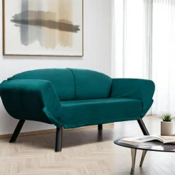 Canapés 2 Places|Canapés Convertibles|LUCCA Banquette-lit noire - format compact