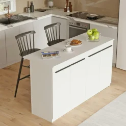 Meubles De Salle À Manger·Meubles Bar|MARFA Bar séparation cuisine ouverte effet bois, 4 portes