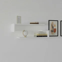 Bibliothèques En Bois|Bibliothèques En Bois|MARFA Bibliothèque blanche avec niches, style design 120 cm