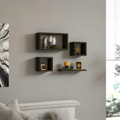 Bibliothèques En Bois|Bibliothèques En Bois|MARFA Bibliothèque blanche avec niches, style design 120 cm