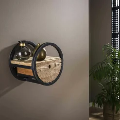 Bibliothèques En Bois|Bibliothèques En Bois|MARFA Bibliothèque blanche et effet noyer avec niches, 120 cm