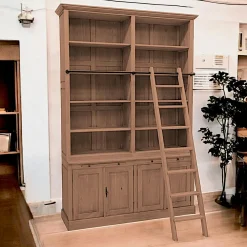Bibliothèques En Bois|Bibliothèques En Bois|Tradition Bibliothèque échelle hévéa 163x240cm