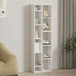 Bibliothèques En Bois|Bibliothèques En Bois|MARFA Bibliothèque colonne blanche - 11 niches ouvertes