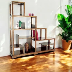 Bibliothèques En Bois|Bibliothèques En Bois|Maori Bibliothèque Escalier destructurée Hévéa 173x43x180cm