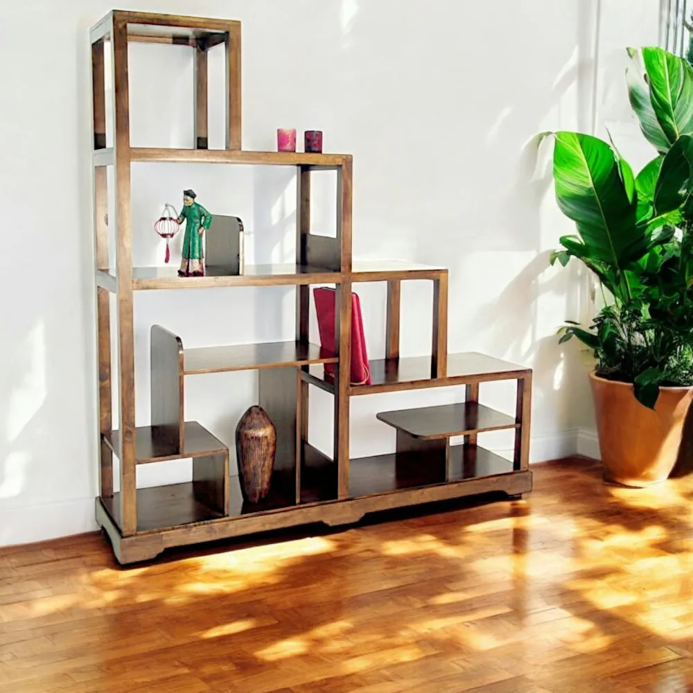 Bibliothèques En Bois|Bibliothèques En Bois|Maori Bibliothèque Escalier destructurée Hévéa 173x43x180cm