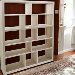 Bibliothèques En Bois|Bibliothèques En Bois|Helena Bibliothèque Hévéa 13 niches en 2 parties 35x150x180cm