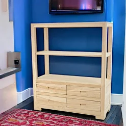 Bibliothèques En Bois|Bibliothèques En Bois|Niagara Bibliothèque Hévéa 4 tiroirs, 2 étagères 100x40x118cm