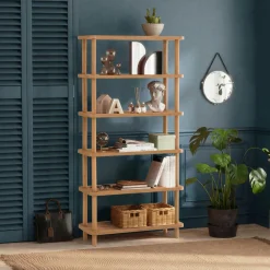 Bibliothèques En Bois|Bibliothèques En Bois|MARFA Bibliothèque moderne ouverte effet bois et métal noir