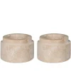Objets Décoration·Lanternes / Photophores| Bougeoir en travertin naturel (lot de 2) - style contemporain