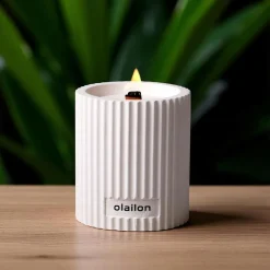 Décorations De Noël·Toute La Déco De Noël|Bougies / Parfums D'Intérieur| Bougie parfumée blanche – vanille et rose, mèche crépitante